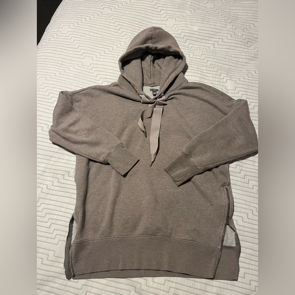 Aerie Oversized Soft Brown Hoodie with Side Zipper Detail - Women Size S